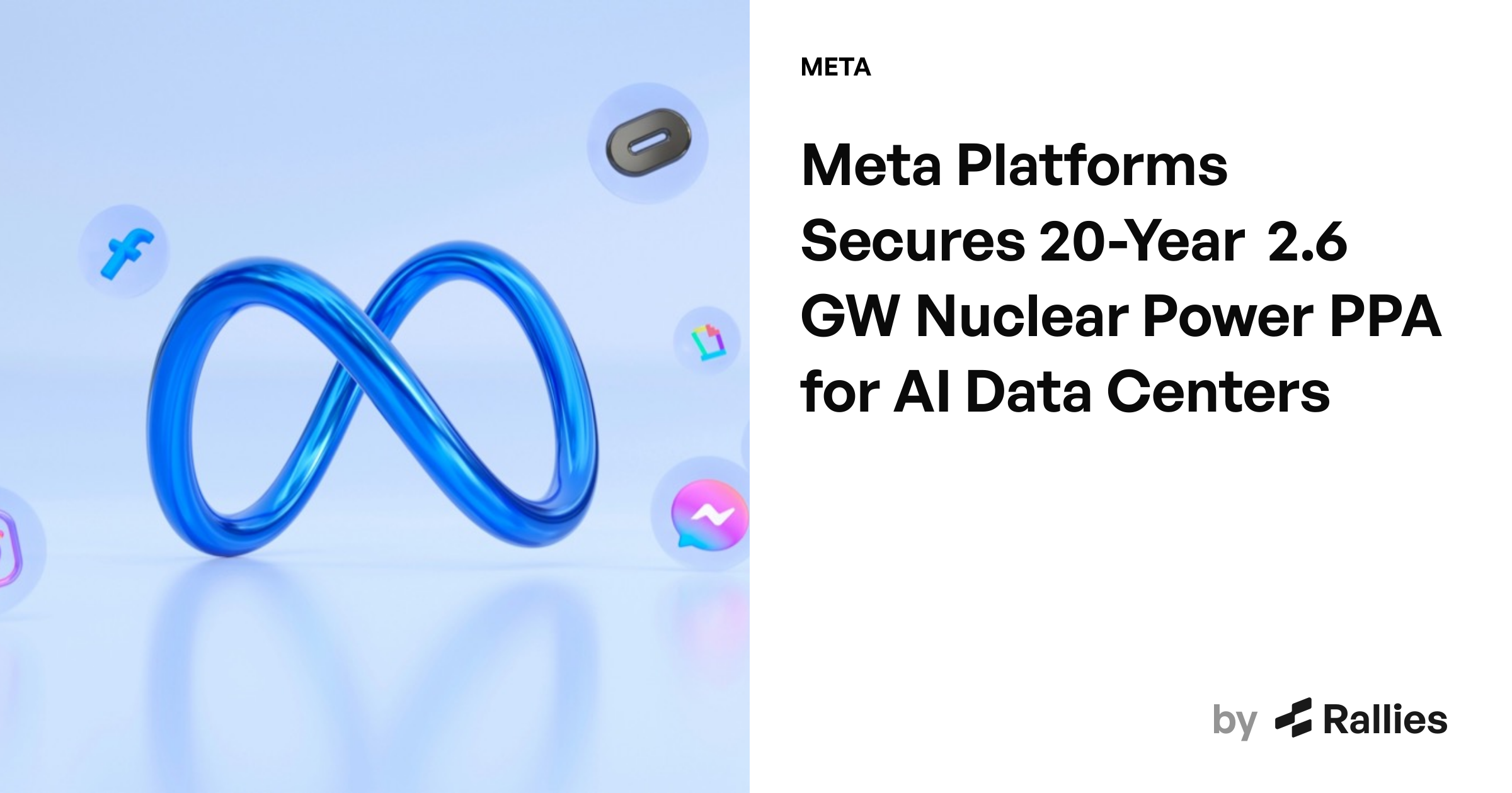 Meta Platforms Secures 20-Year 2.6 GW Nuclear Power PPA for AI Data ...