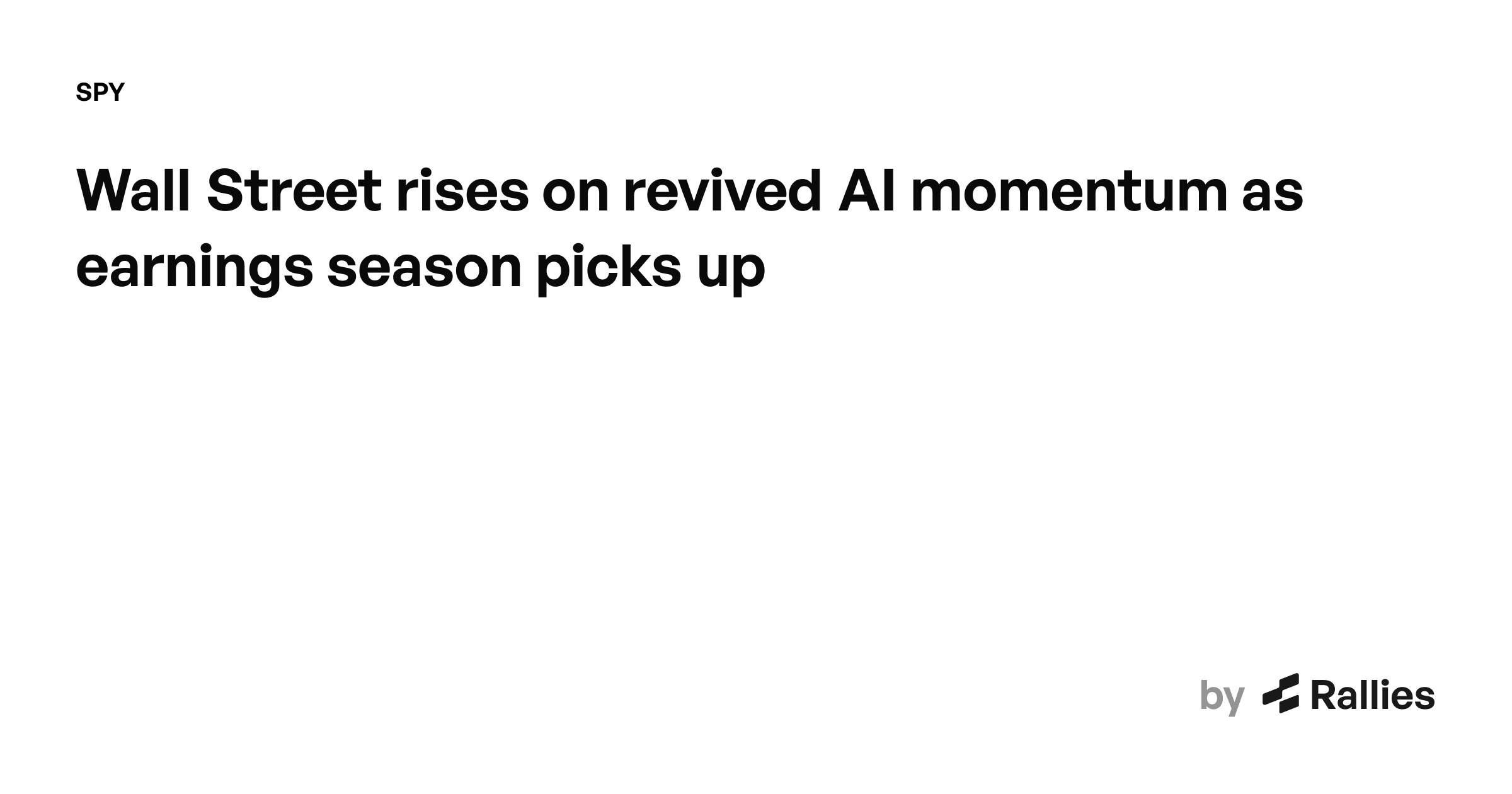 Wall Street rises on revived AI momentum as earnings season picks up - Reuters